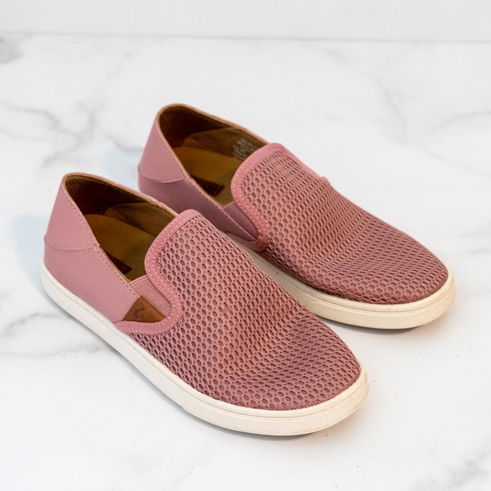 OluKai Shoes Womens Size 7 Pehuea Mesh Slip On Comfort Loafer Sneakers Rose - Picture 2 of 5